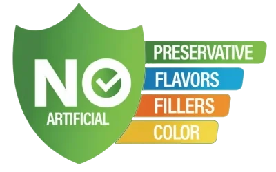 No Artificial - Preservatives, Sweeteners, Fillers, Color
