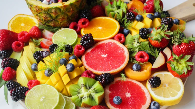 Fresh fruits and healthy meal planning