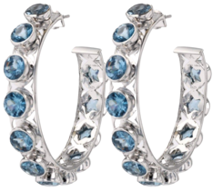 Shari Hoop Earrings in White Rhodium
