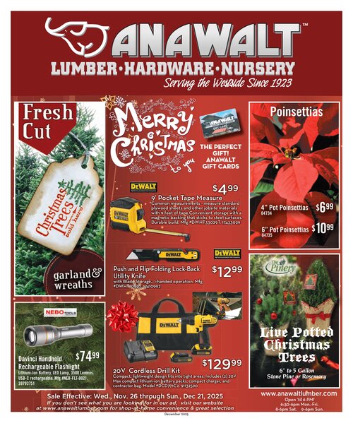 Anawalt Lumber Monthly Advertisement