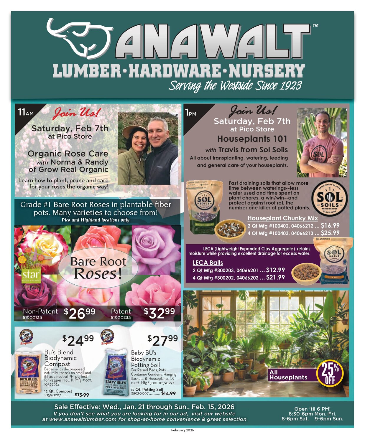 Anawalt Lumber Monthly Advertisement