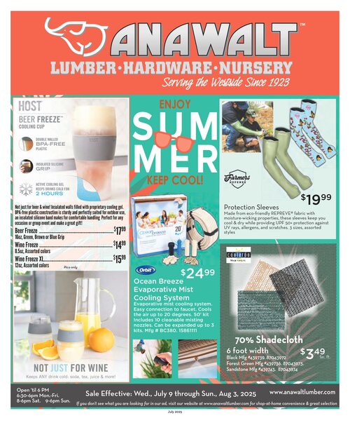 Anawalt Lumber Monthly Advertisement