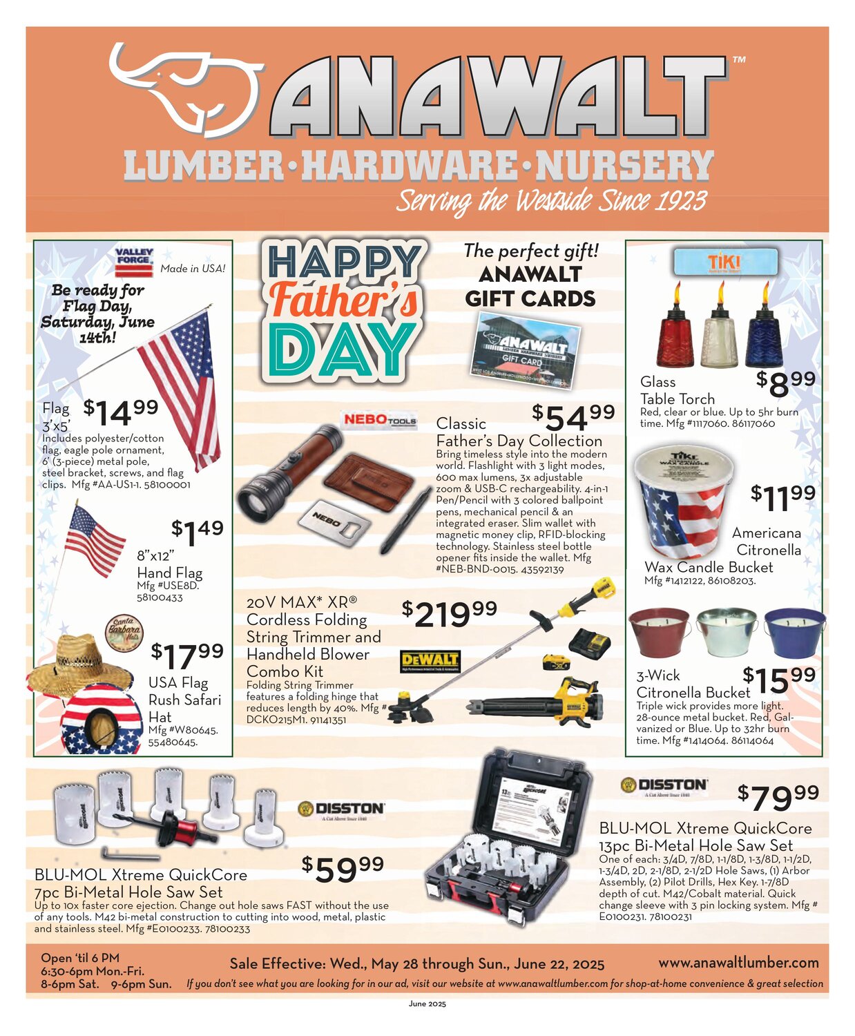 Anawalt Lumber Monthly Advertisement