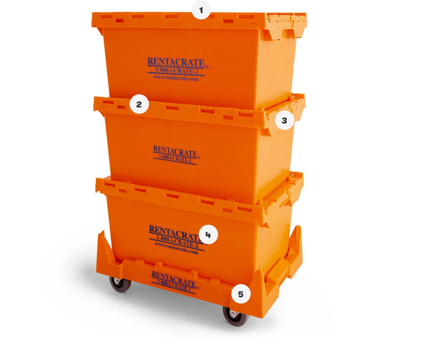 Plastic Moving
          Crates Stacked