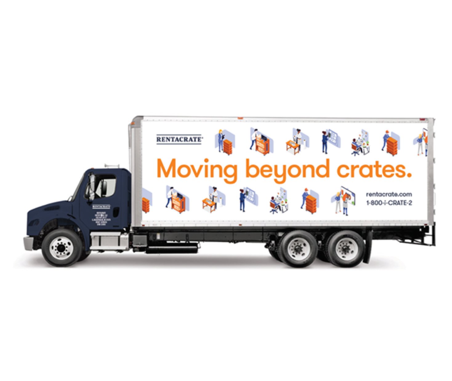 Moving
          Truck Carrying Plastic Crates
