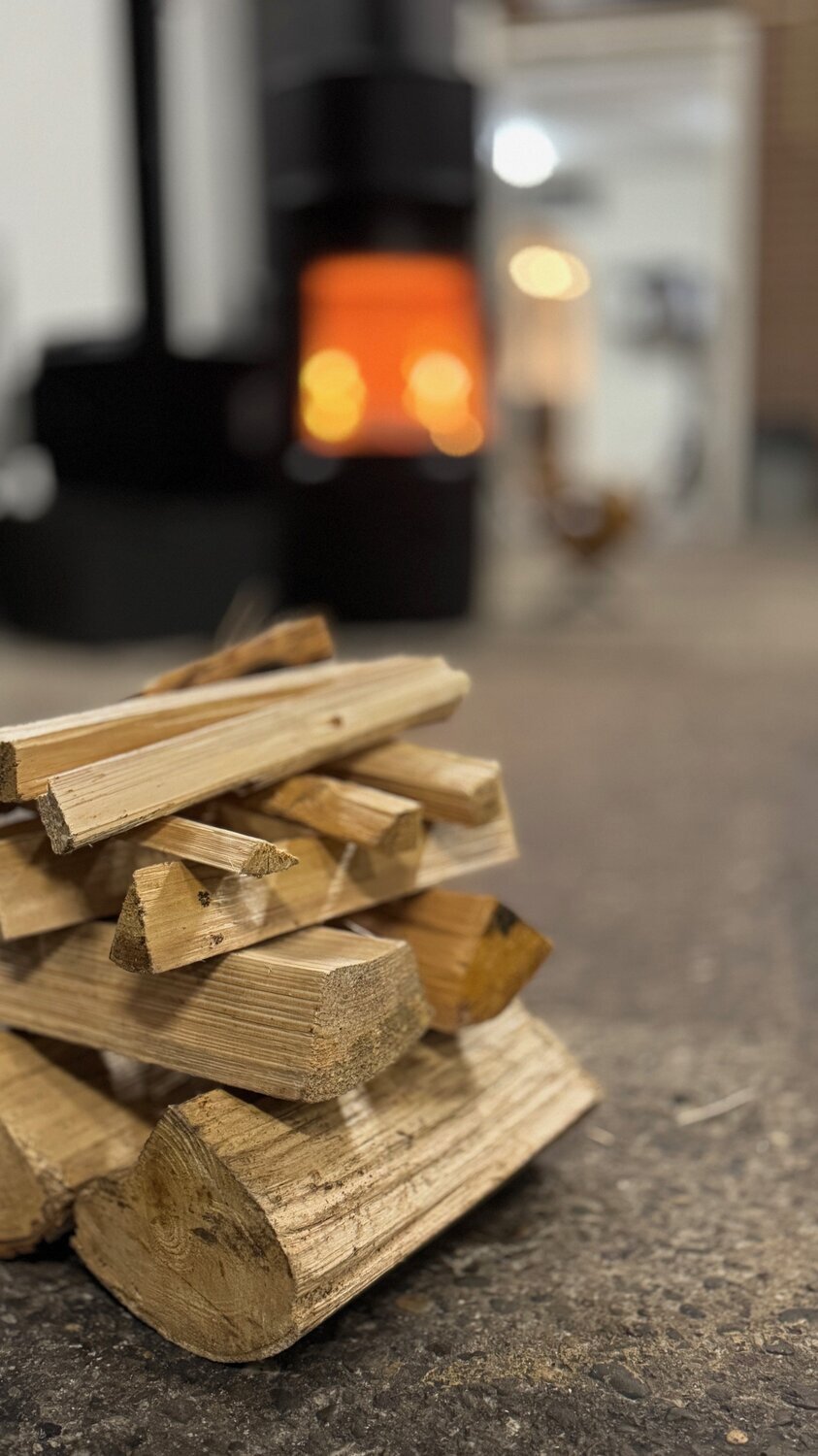 Vader met twee kinderen bezoeken de showroom Orvelte op een zonnige dag