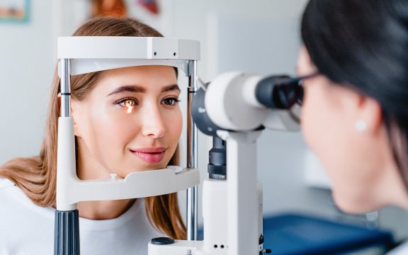 woman having an eye test