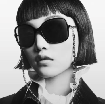 Black & White female with goggles  