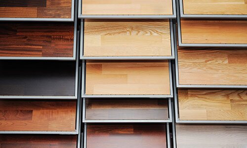 Samples of various colour palettes for flooring.