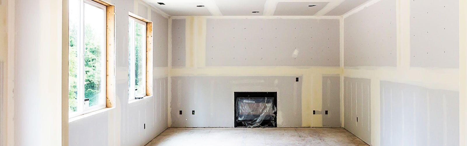 A room under construction. 