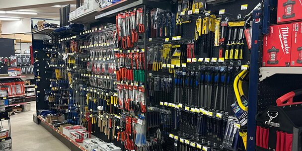 An aisle of Hand Tools and accessories at Got Wood Building Supplies.
