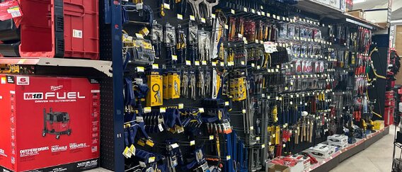 Got Wood Building Supplies store aisle, tools.