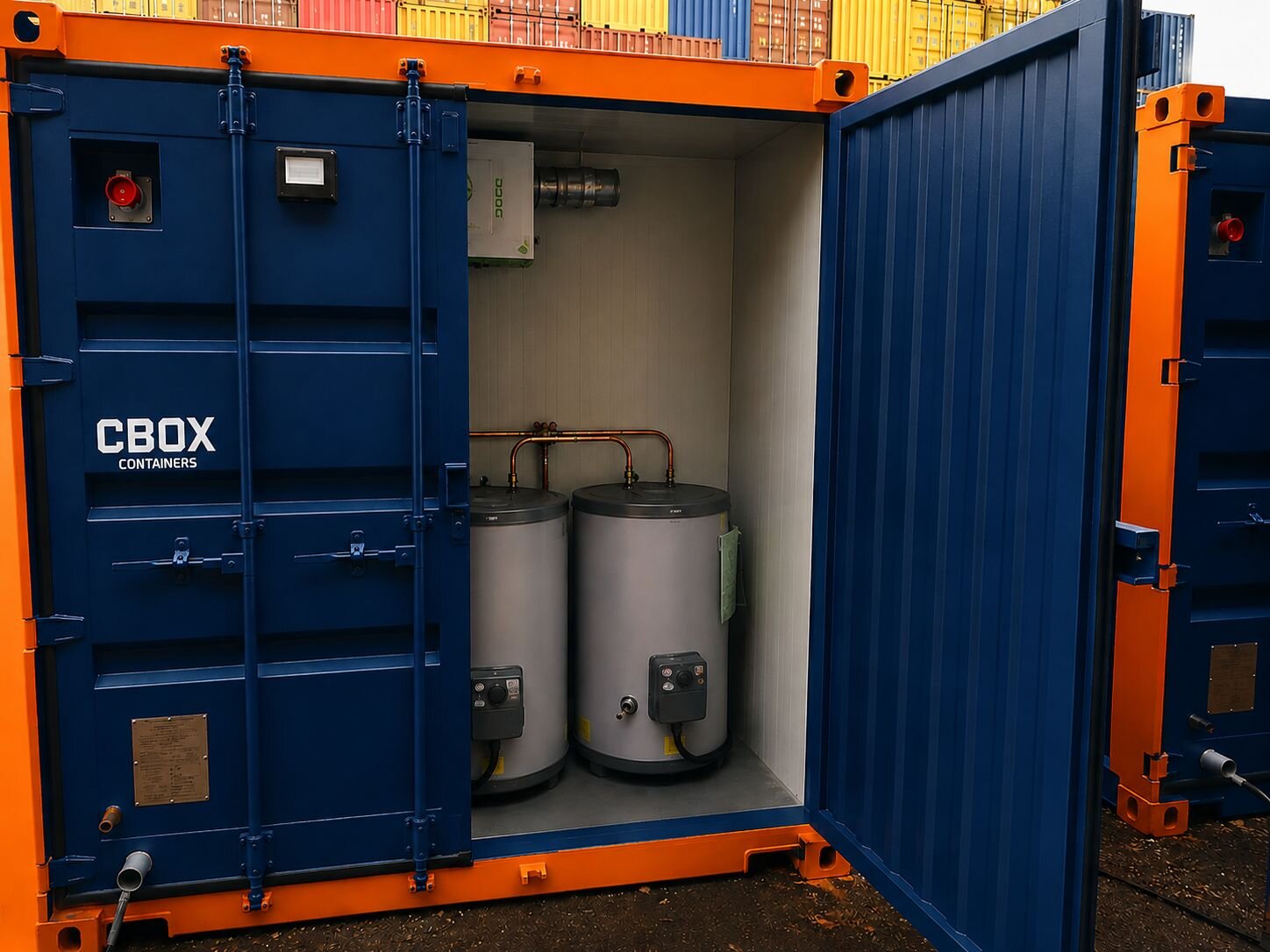 Sanitary container supplied by CBOX for temporary welfare facilities