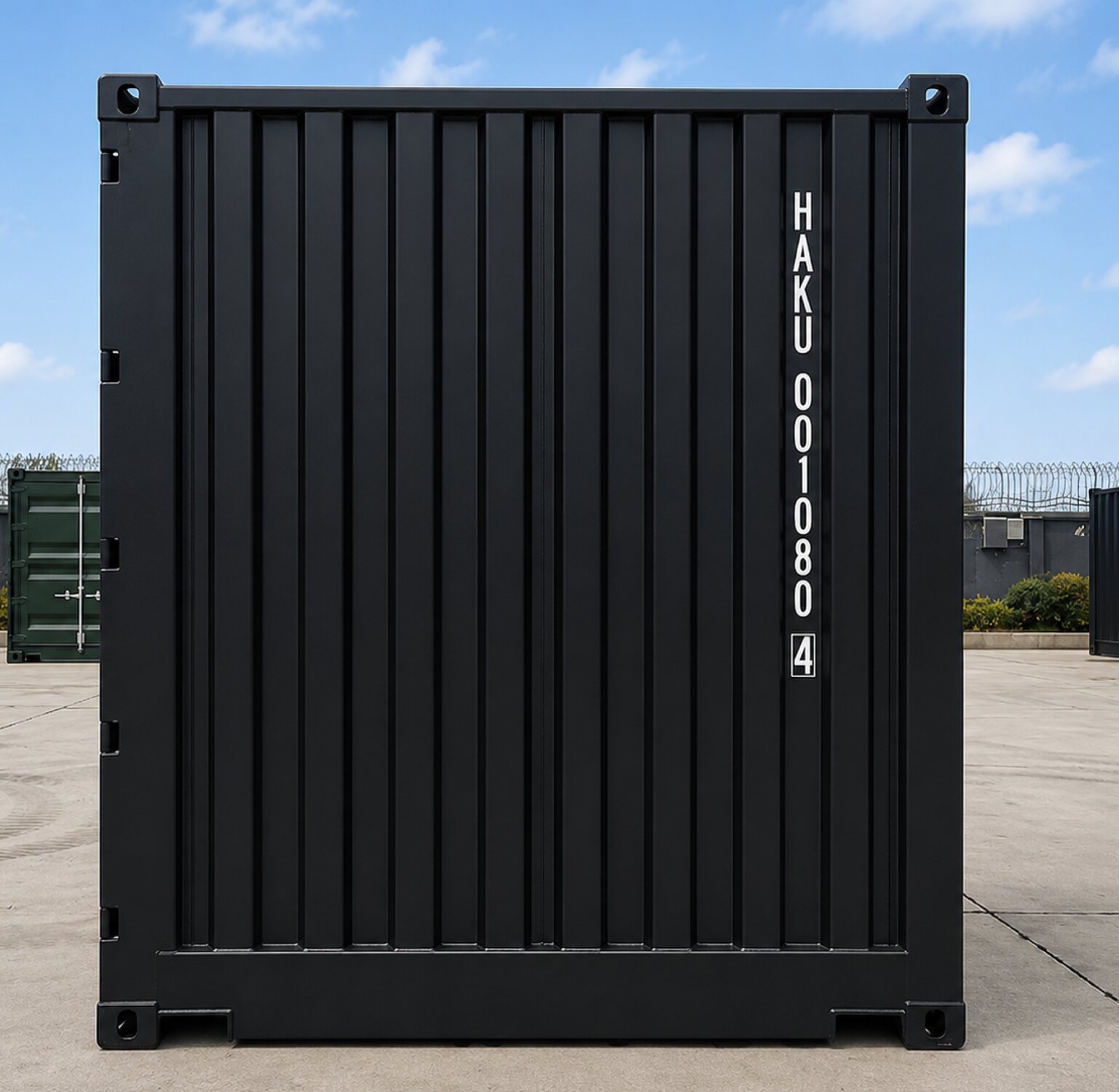 Open side container placed at a project location
