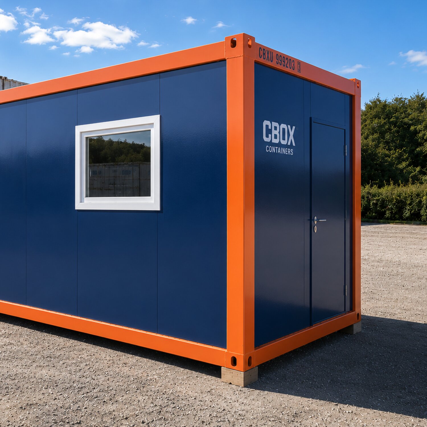 Cabin container used as temporary site accommodation