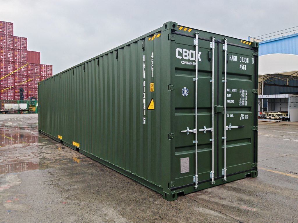 High cube container placed at a project location