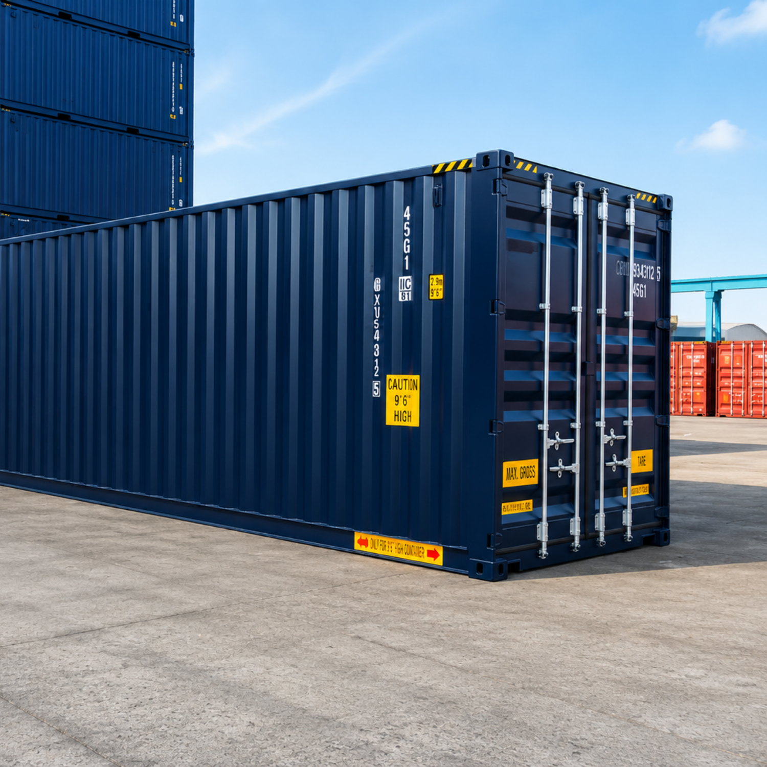 Double door container with cargo doors at both ends