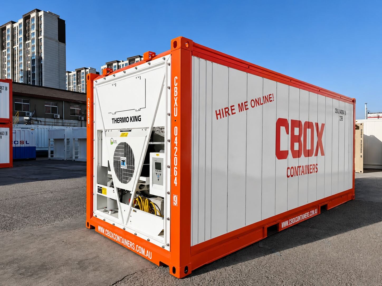 Reefer container placed at a project location