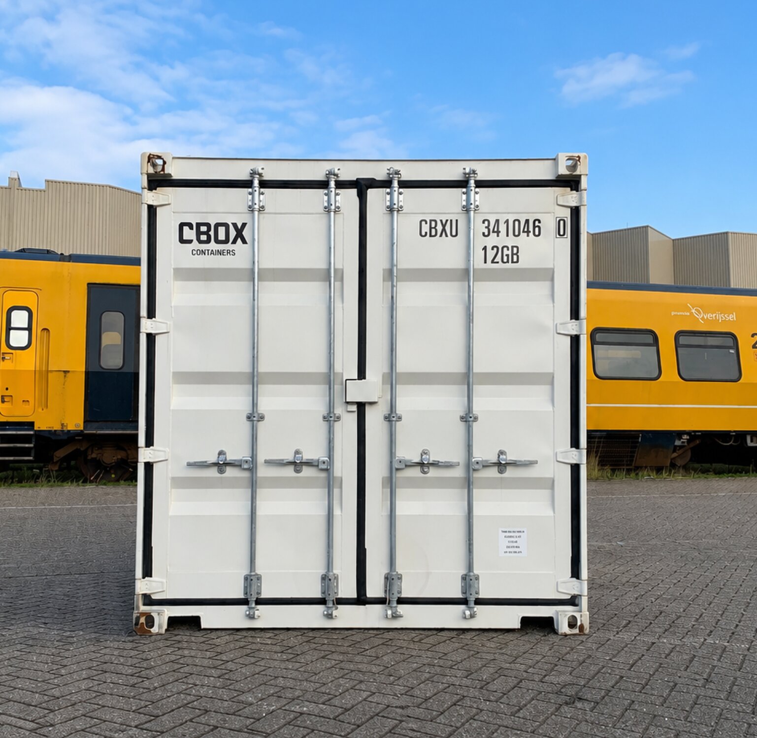 Double door container placed at a project location