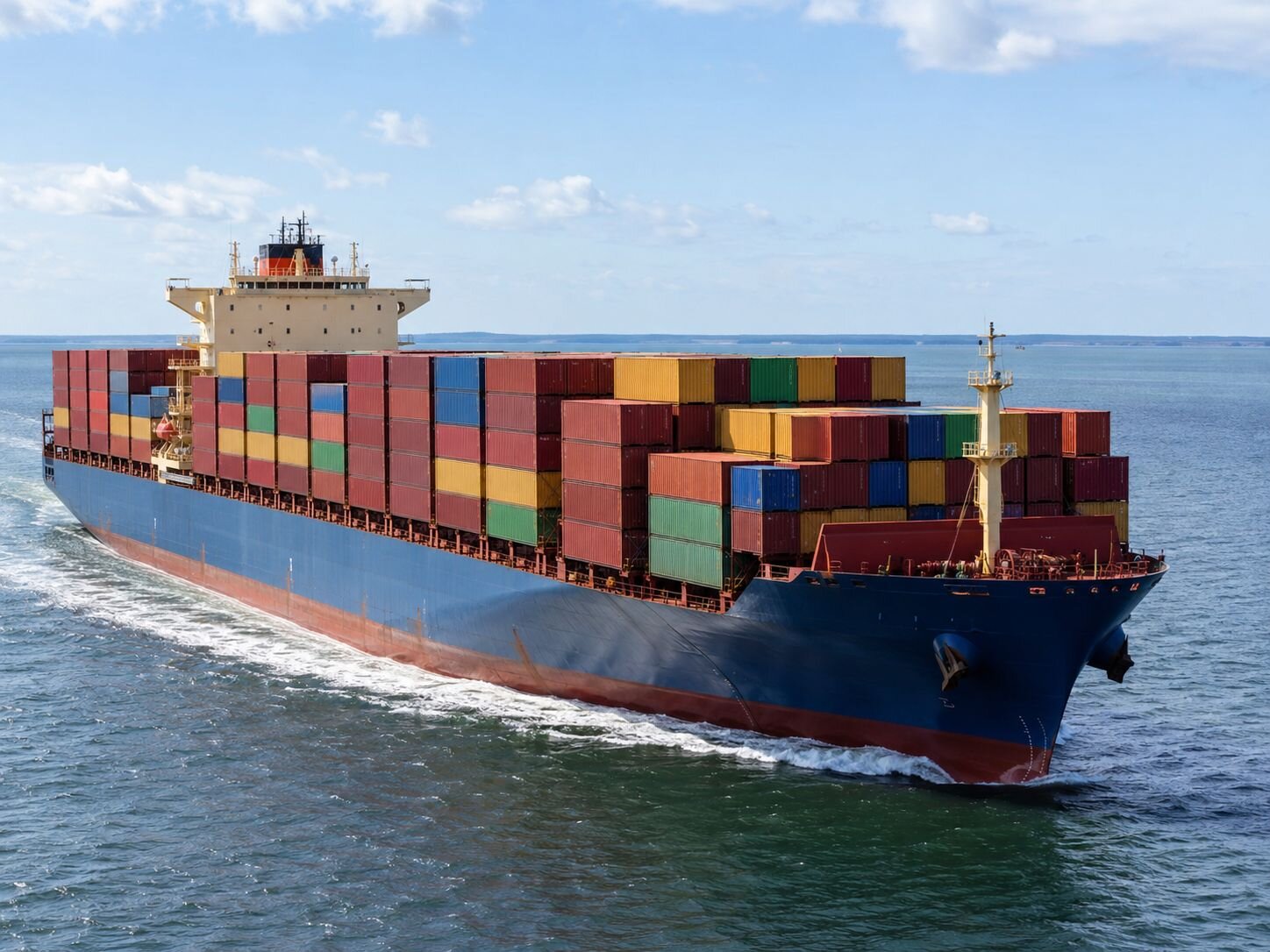Container ship loaded with containers