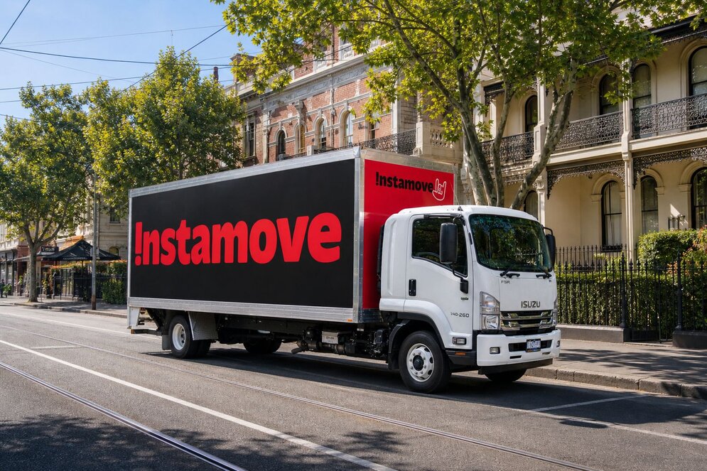 Instamove removalist truck near Adelaide Oval