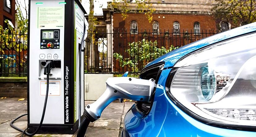 car charging at gas station