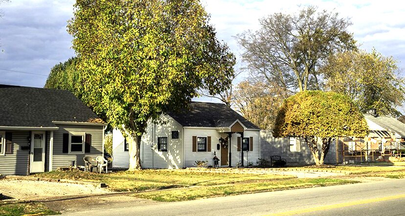 house with a tree in front