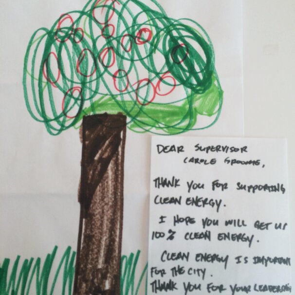 Tree drawing with note thanking supervisor for their support