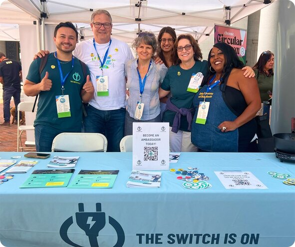Switch Is On community ambassadors at booth