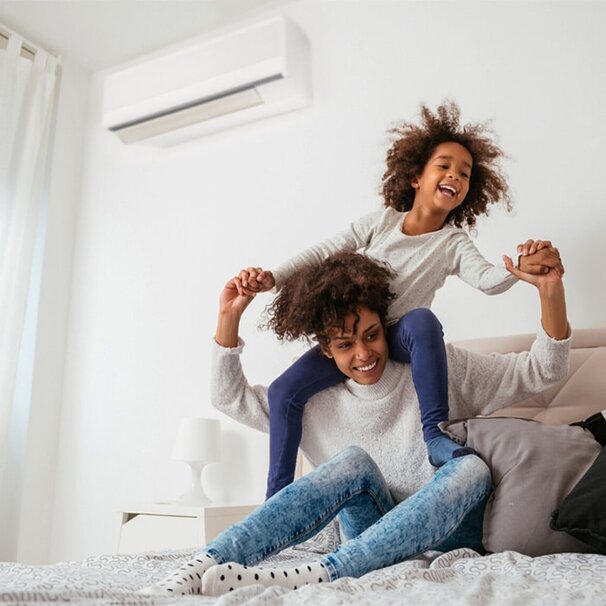 Family at home enjoying home temperature comfort