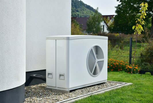 Heat pump in outdoor setting