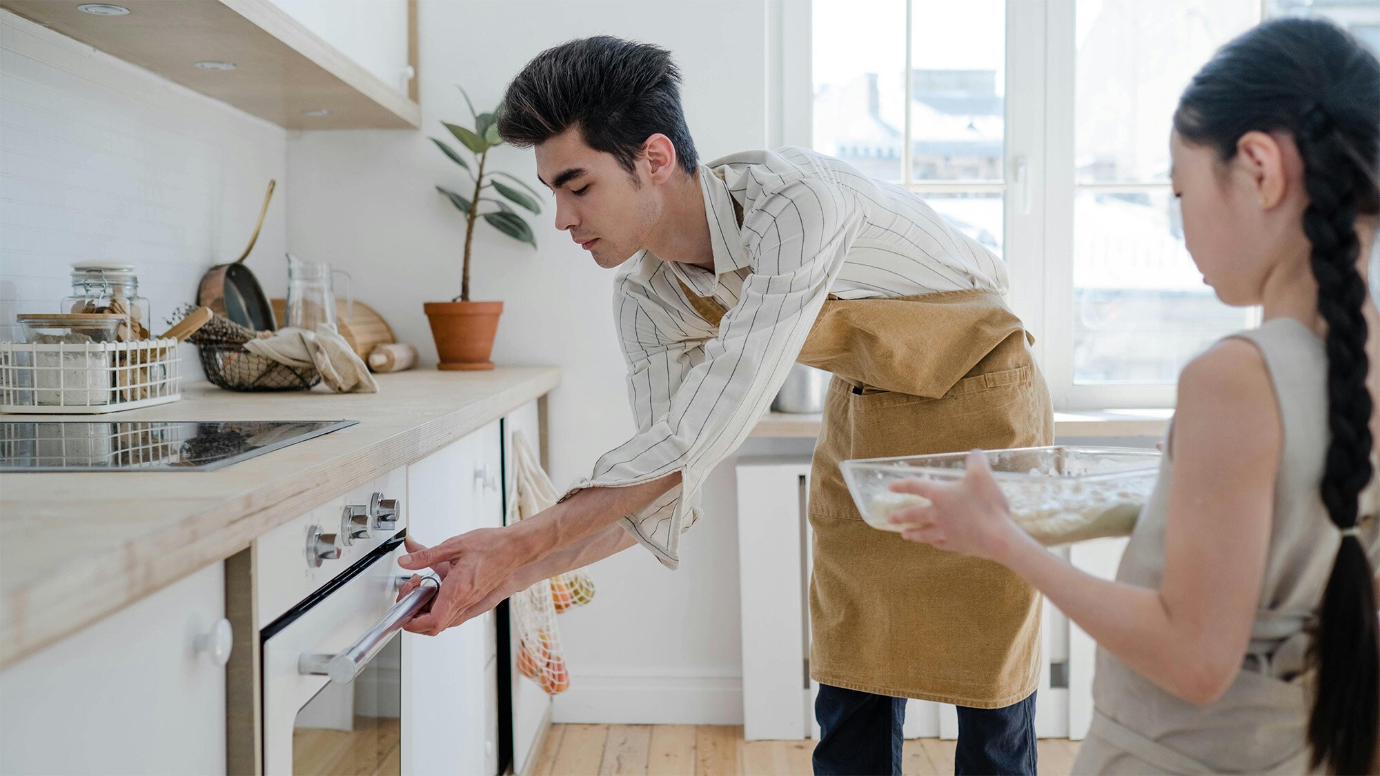 Family cooking with induction range