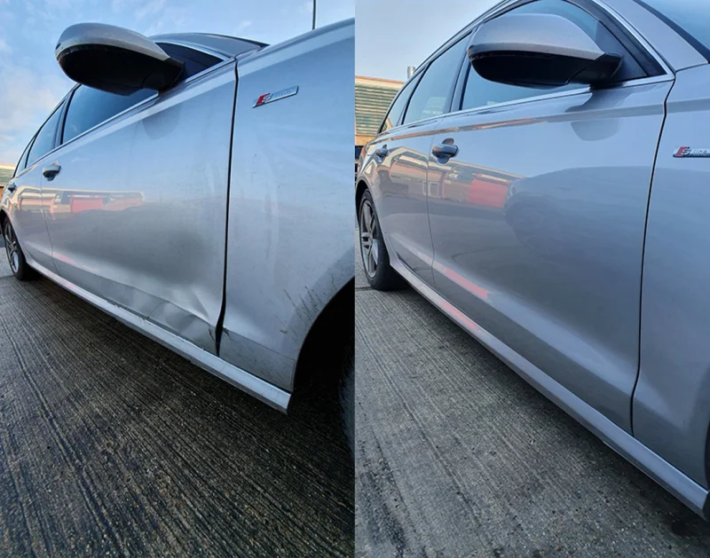 Audi A4 - Antes e depois do reparo de funilaria