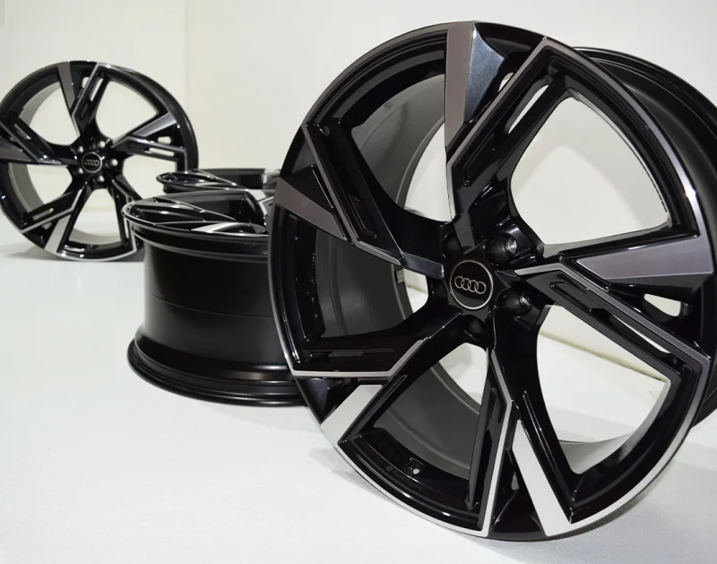 Diamantação de rodas Audi RS6 - Processo de acabamento diamantado em rodas pretas