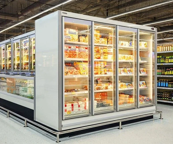 Freezer profissional em cozinha moderna