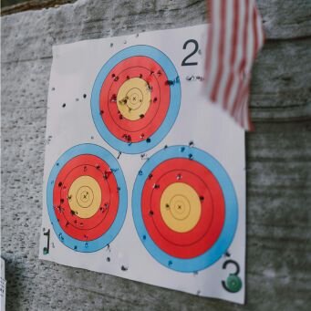 Shooting targets with American Flag