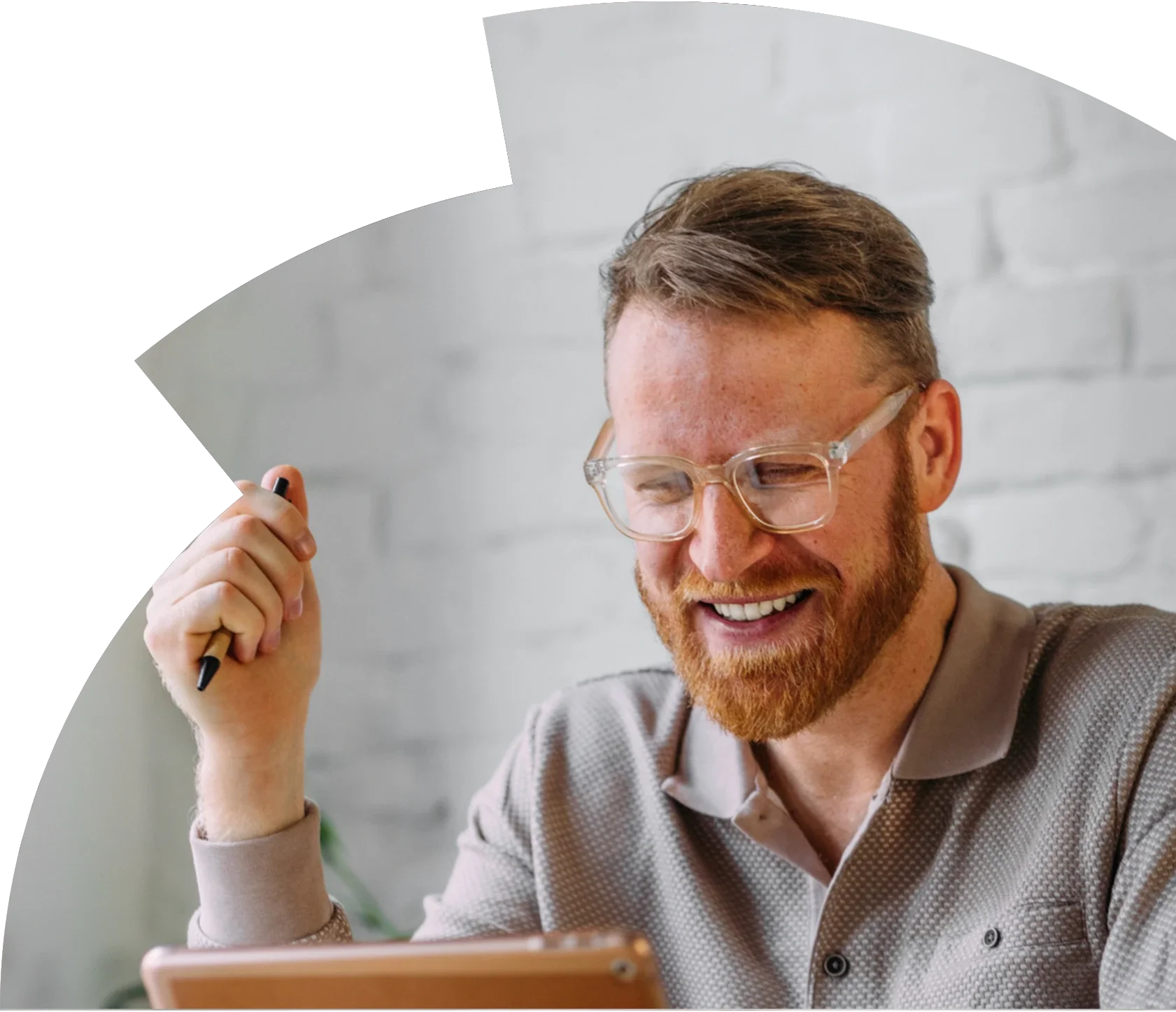 happy guy working