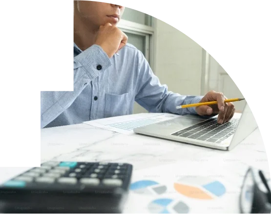 Man working at a laptop
