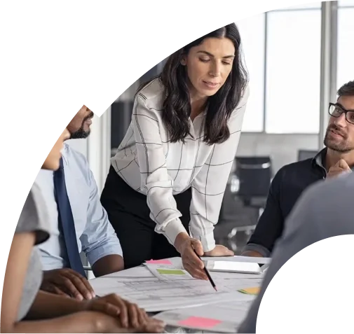 Woman leading meeting