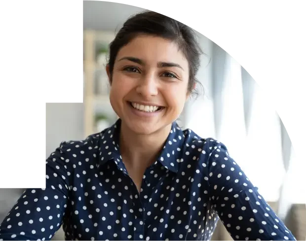Smiling woman in office setting