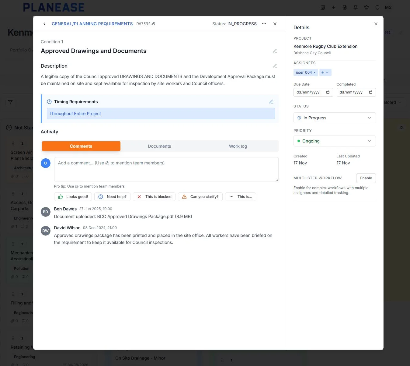 Conditions Details Panel
