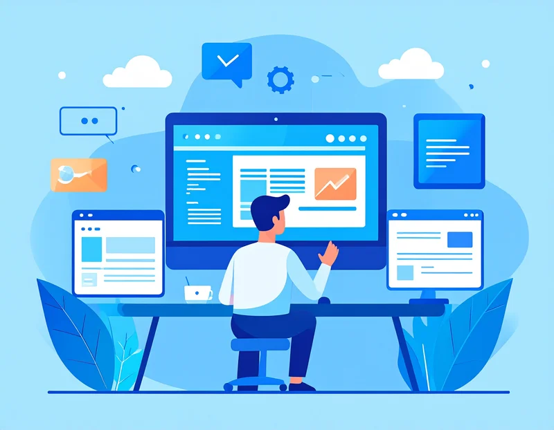 Creative web design and development illustration