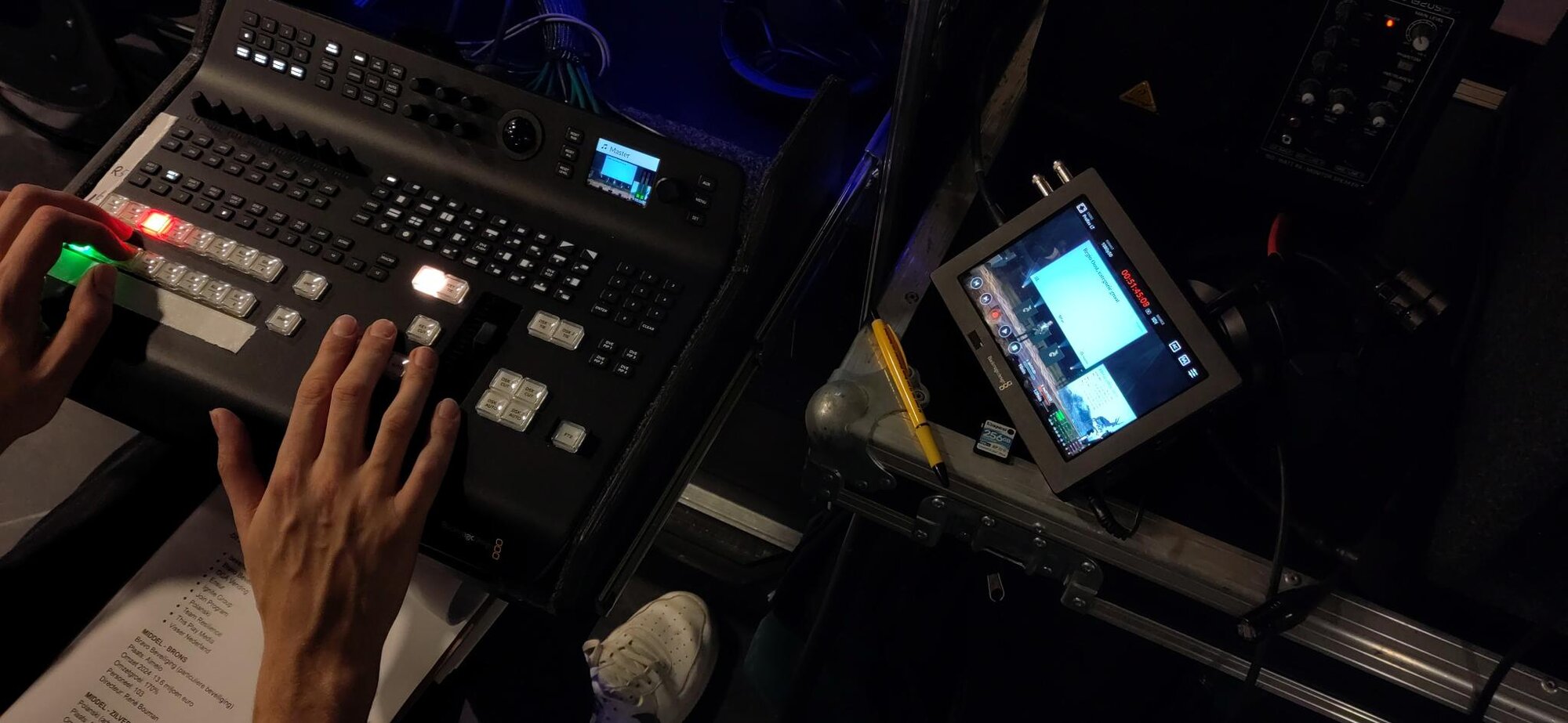 Camera switching en recording control console