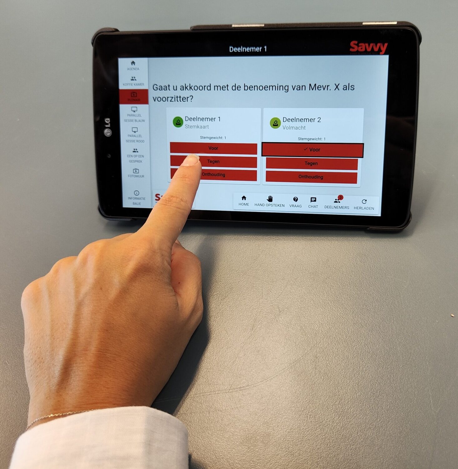 Online voting interface