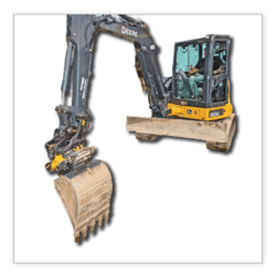 Excavator with a tiltrotator attachment