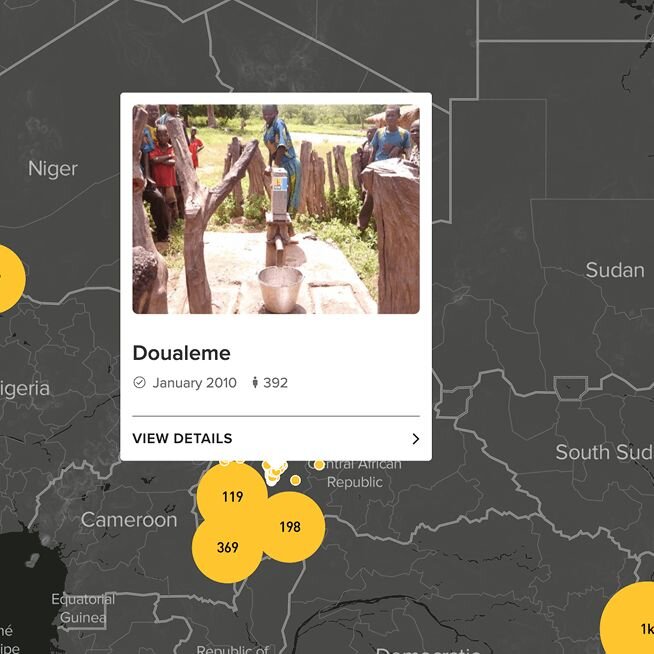 Digital map of completed water projects