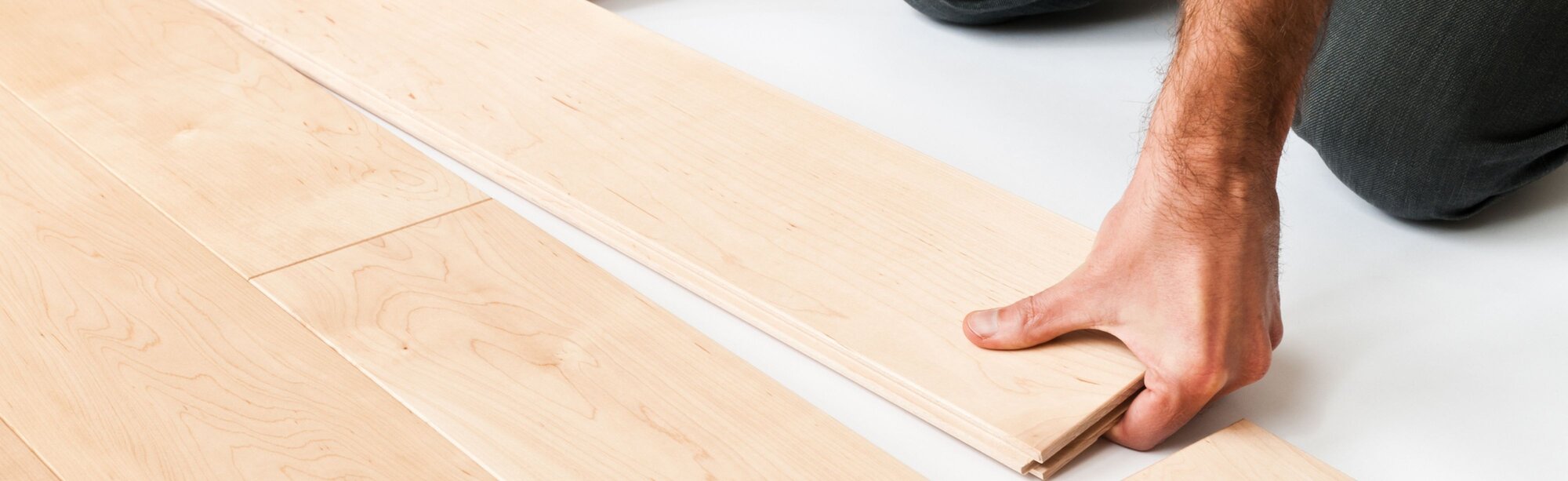 Person installing floor