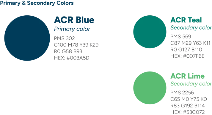 ACR brand color details