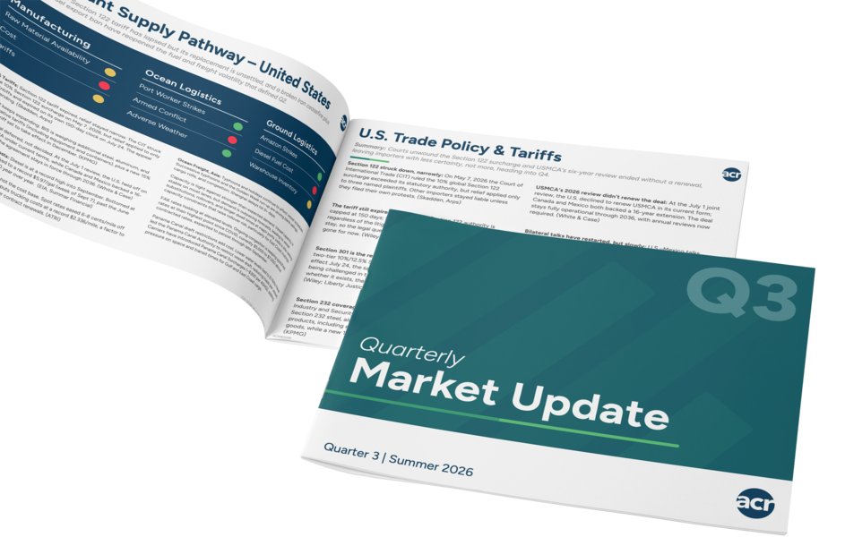 Latest Issue of the ACR Market Update