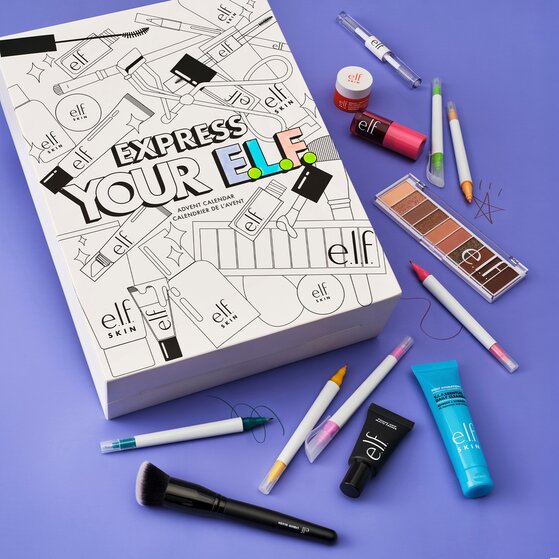 e.l.f. 24 Day Color-in Advent Calendar with Beauty Products